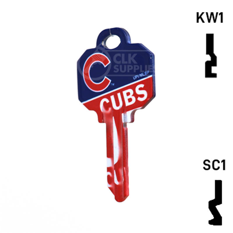 Uncut Key Blank | MLB CHICAGO CUBS | Choose Keyway Residential-Commercial Key Ilco