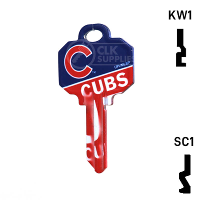 Uncut Key Blank | MLB CHICAGO CUBS | Choose Keyway Residential-Commercial Key Ilco