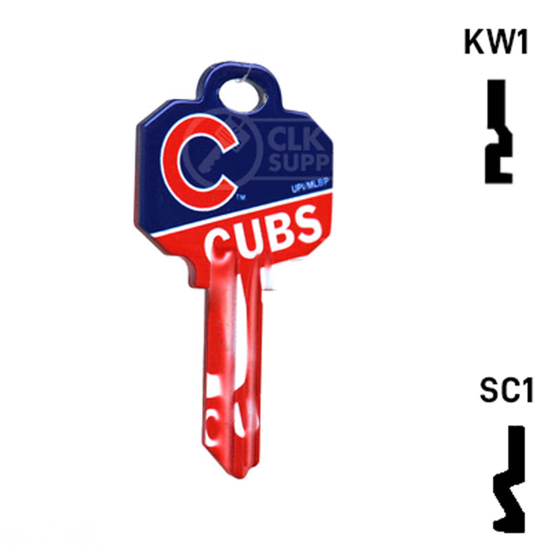 Uncut Key Blank | MLB CHICAGO CUBS | Choose Keyway Residential-Commercial Key Ilco