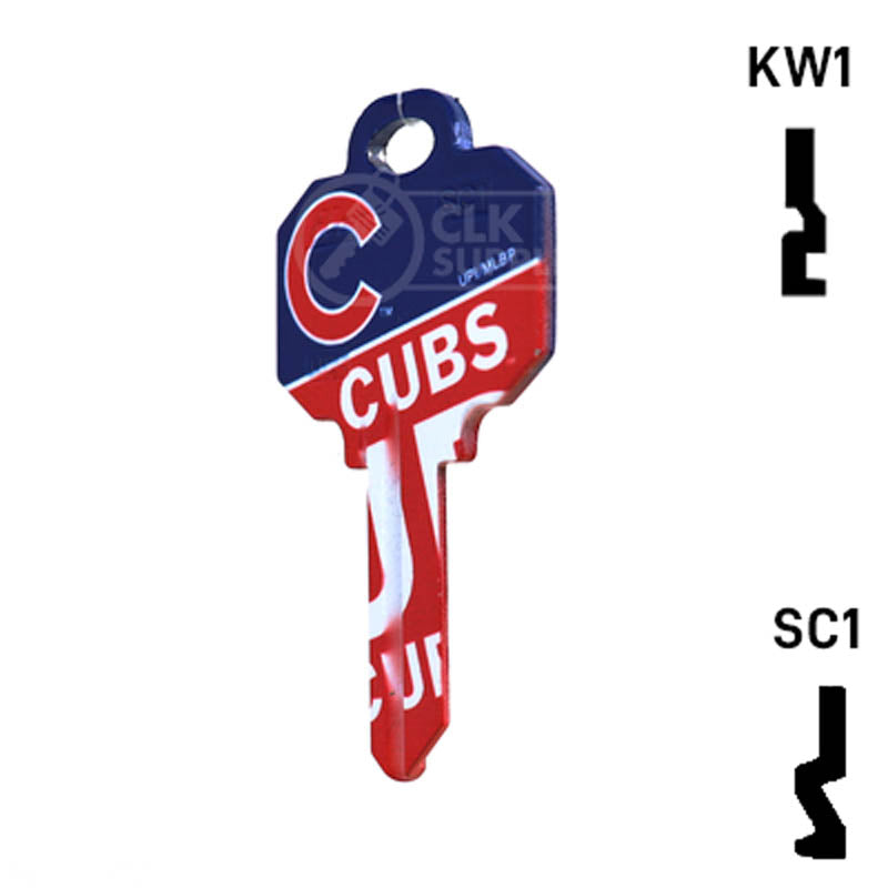 Uncut Key Blank | MLB CHICAGO CUBS | Choose Keyway Residential-Commercial Key Ilco