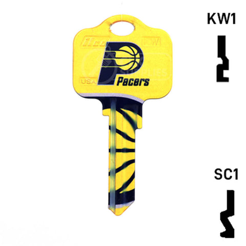 Uncut Key Blank | NBA Indiana Pacers | Choose Keyway Residential-Commercial Key Ilco
