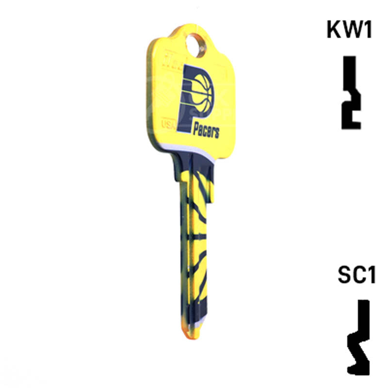 Uncut Key Blank | NBA Indiana Pacers | Choose Keyway Residential-Commercial Key Ilco