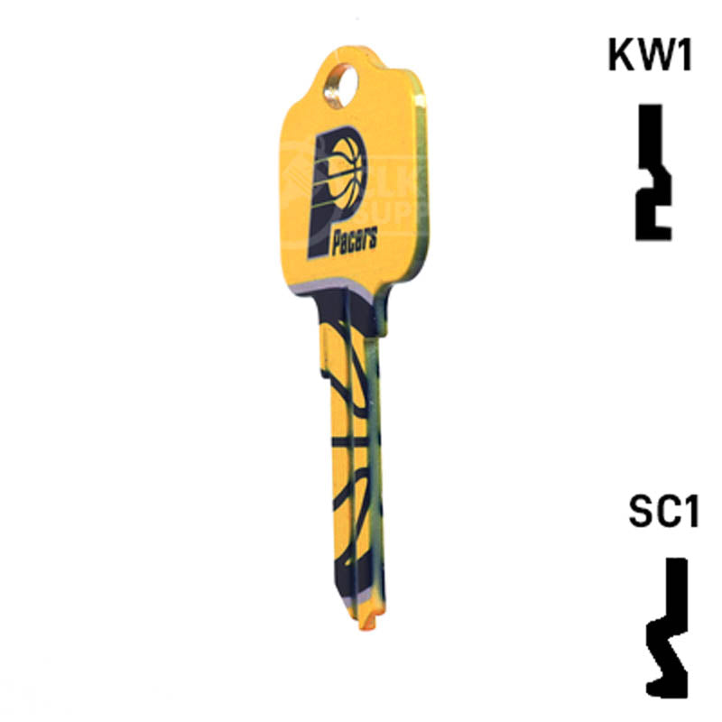 Uncut Key Blank | NBA Indiana Pacers | Choose Keyway Residential-Commercial Key Ilco