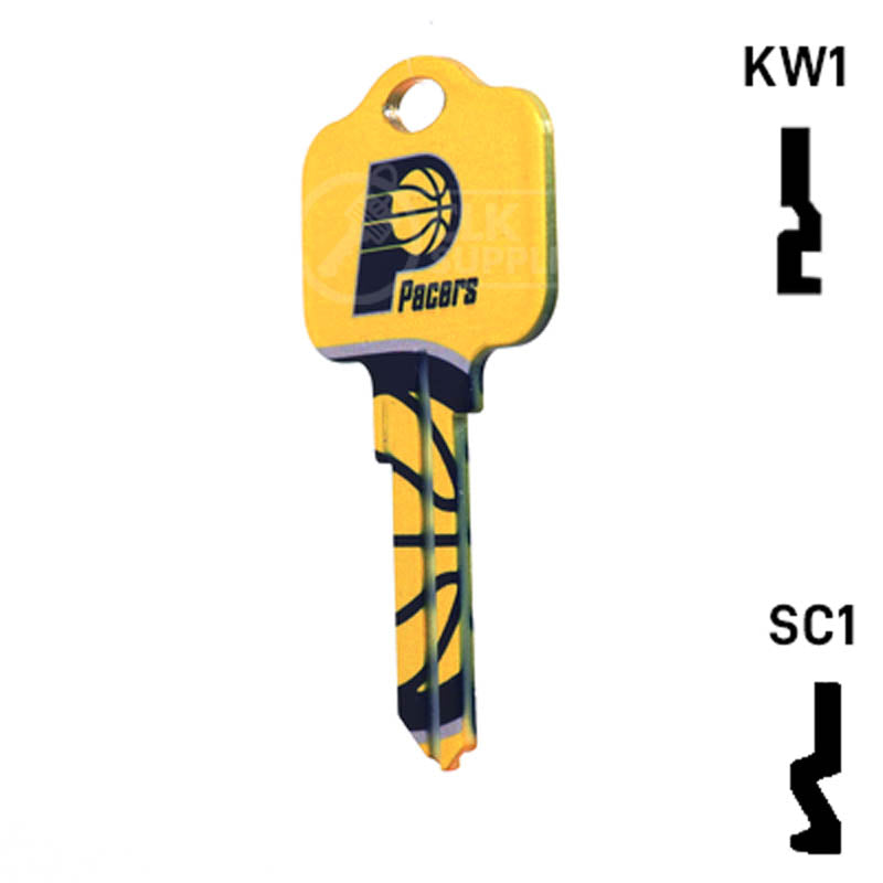 Uncut Key Blank | NBA Indiana Pacers | Choose Keyway Residential-Commercial Key Ilco