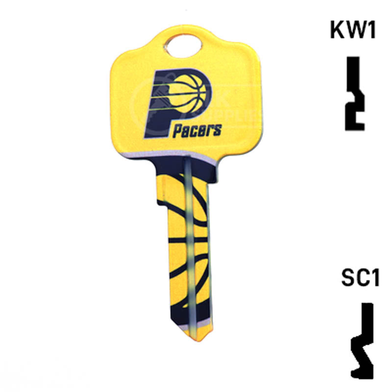 Uncut Key Blank | NBA Indiana Pacers | Choose Keyway Residential-Commercial Key Ilco
