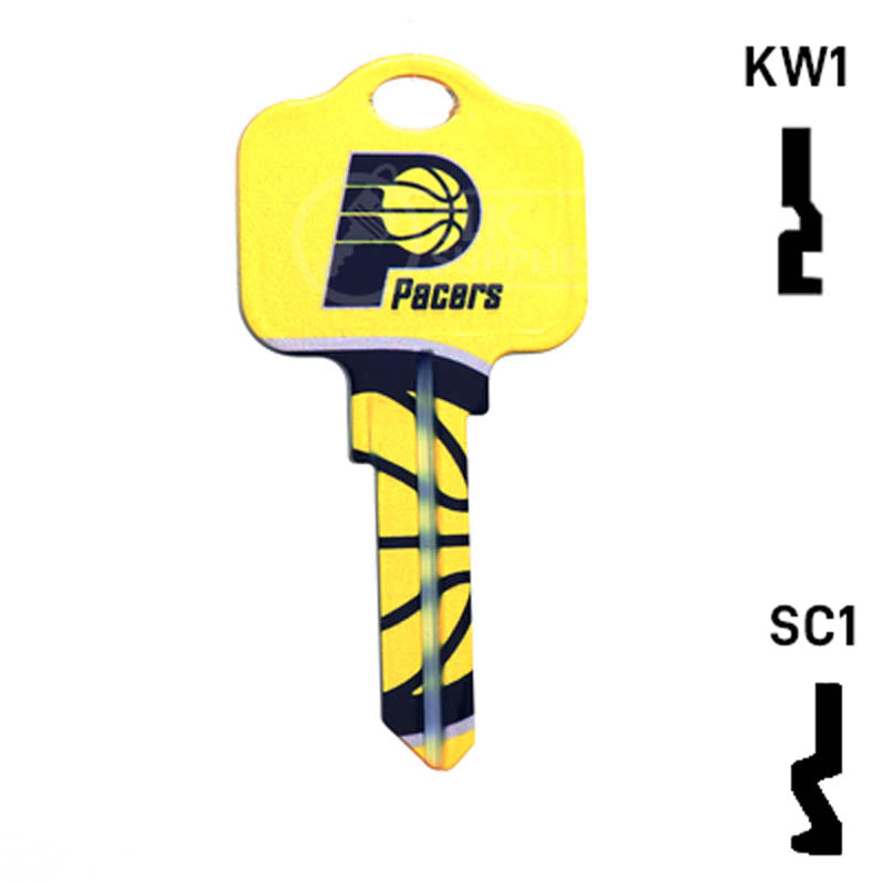 Uncut Key Blank | NBA Indiana Pacers | Choose Keyway Residential-Commercial Key Ilco