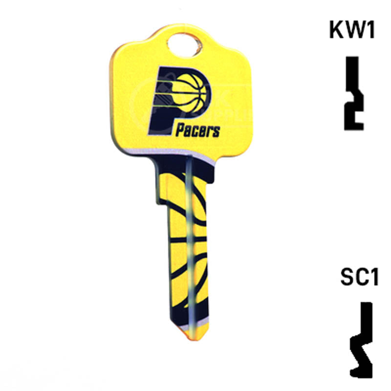 Uncut Key Blank | NBA Indiana Pacers | Choose Keyway Residential-Commercial Key Ilco