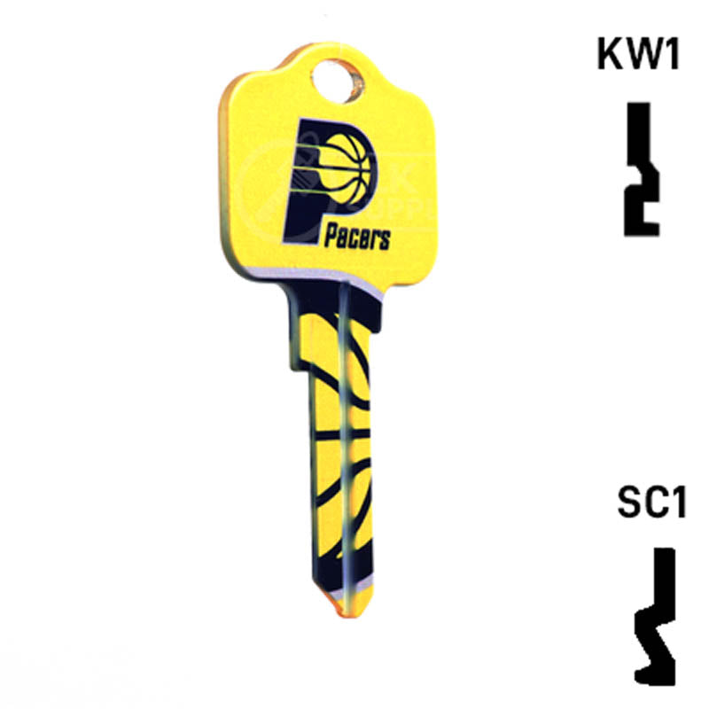 Uncut Key Blank | NBA Indiana Pacers | Choose Keyway Residential-Commercial Key Ilco