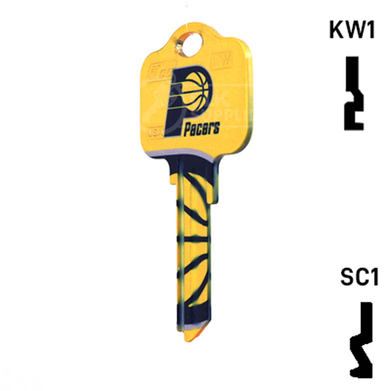Uncut Key Blank | NBA Indiana Pacers | Choose Keyway Residential-Commercial Key Ilco