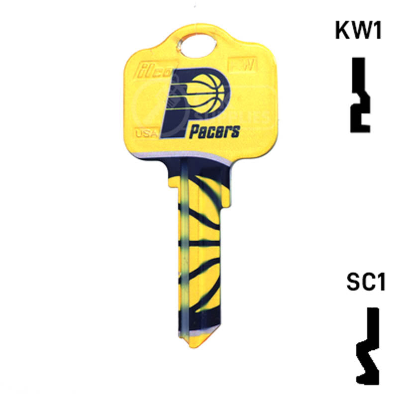 Uncut Key Blank | NBA Indiana Pacers | Choose Keyway Residential-Commercial Key Ilco