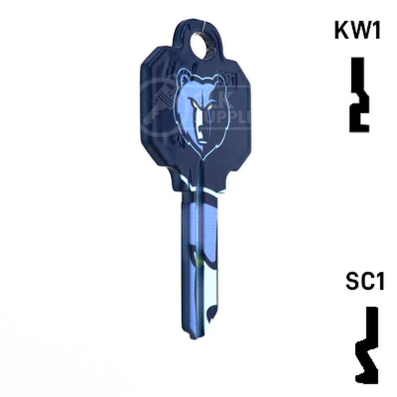 Uncut Key Blank | NBA Memphis Grizzlies | Choose Keyway Residential-Commercial Key Ilco