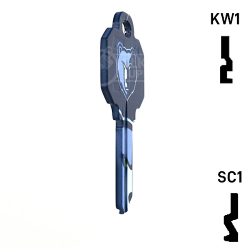 Uncut Key Blank | NBA Memphis Grizzlies | Choose Keyway Residential-Commercial Key Ilco