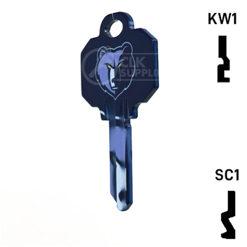 Uncut Key Blank | NBA Memphis Grizzlies | Choose Keyway Residential-Commercial Key Ilco