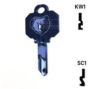 Uncut Key Blank | NBA Memphis Grizzlies | Choose Keyway Residential-Commercial Key Ilco