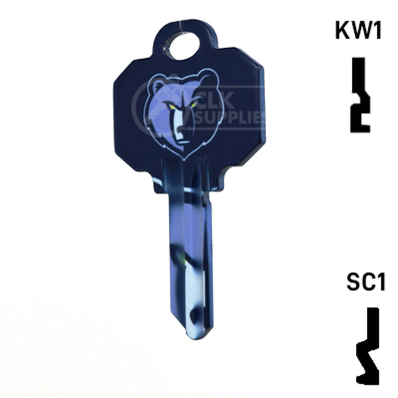 Uncut Key Blank | NBA Memphis Grizzlies | Choose Keyway Residential-Commercial Key Ilco