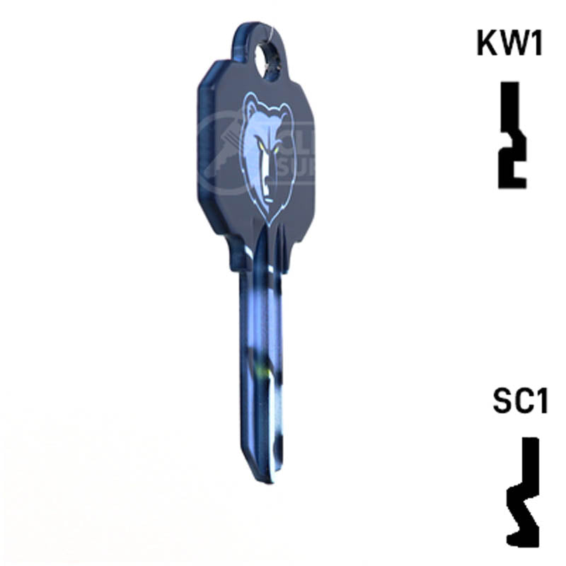 Uncut Key Blank | NBA Memphis Grizzlies | Choose Keyway Residential-Commercial Key Ilco