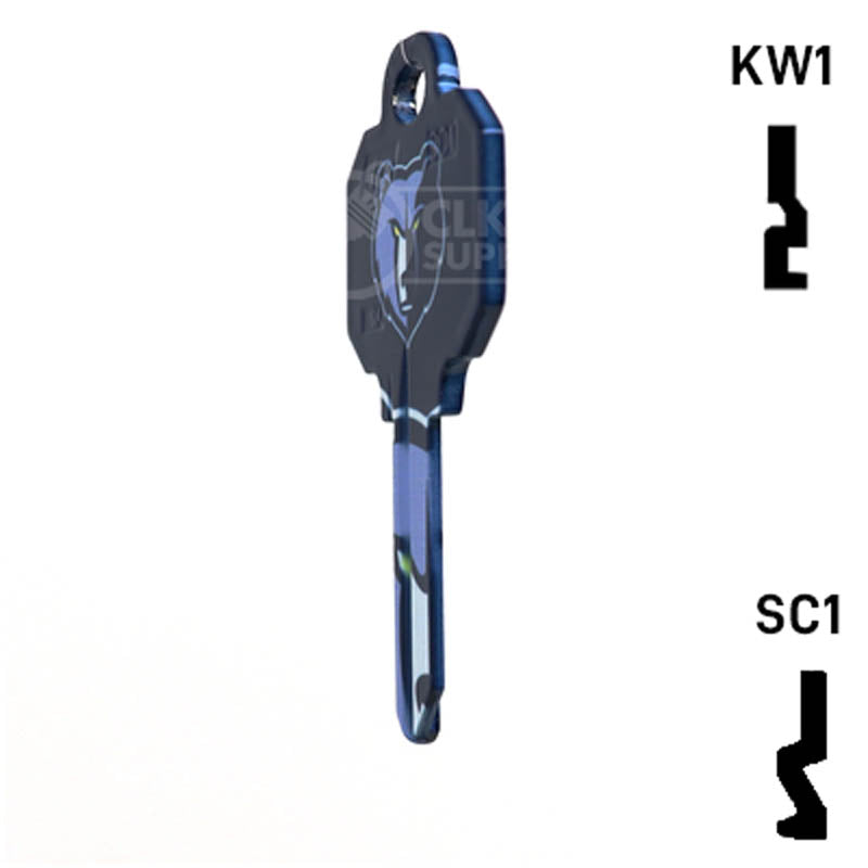 Uncut Key Blank | NBA Memphis Grizzlies | Choose Keyway Residential-Commercial Key Ilco