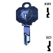 Uncut Key Blank | NBA Memphis Grizzlies | Choose Keyway Residential-Commercial Key Ilco