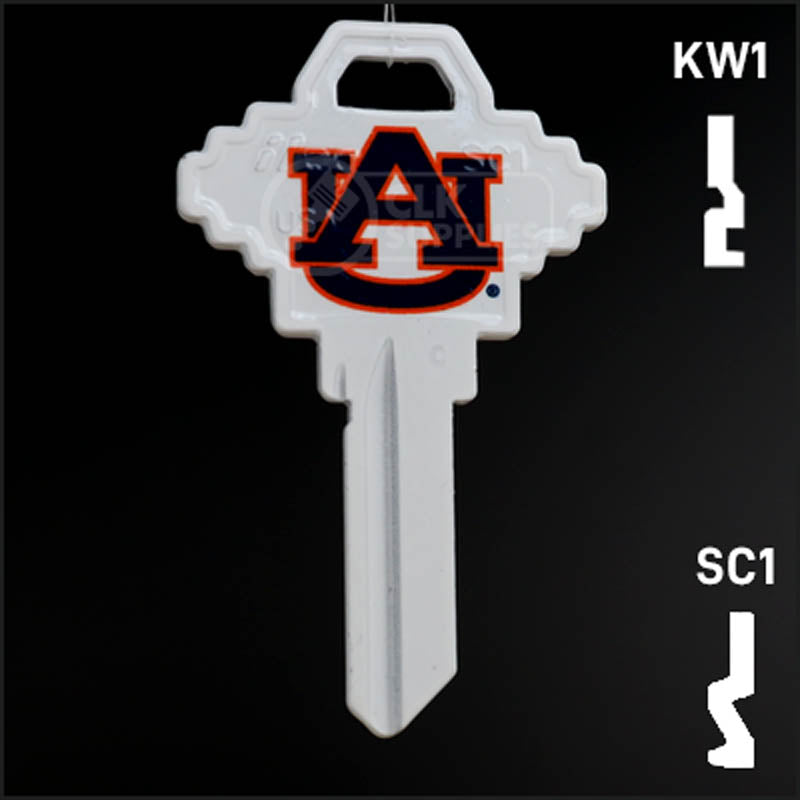 Uncut Key Blank | NCAA Auburn | Choose Keyway Residential-Commercial Key Ilco