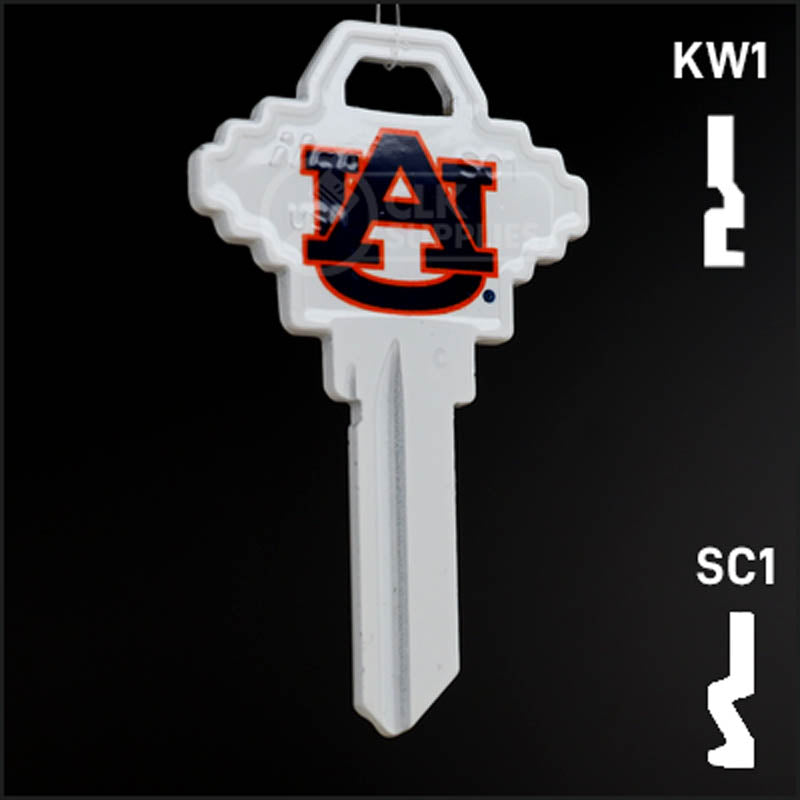 Uncut Key Blank | NCAA Auburn | Choose Keyway Residential-Commercial Key Ilco