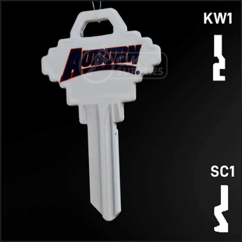 Uncut Key Blank | NCAA Auburn | Choose Keyway Residential-Commercial Key Ilco
