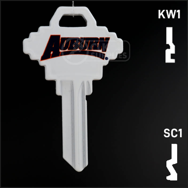 Uncut Key Blank | NCAA Auburn | Choose Keyway Residential-Commercial Key Ilco