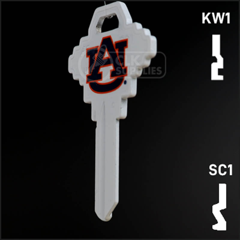 Uncut Key Blank | NCAA Auburn | Choose Keyway Residential-Commercial Key Ilco