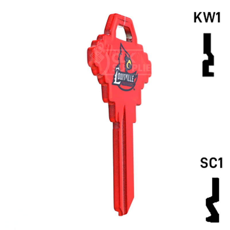 Uncut Key Blank | NCAA Louisville | Choose Keyway Residential-Commercial Key Ilco