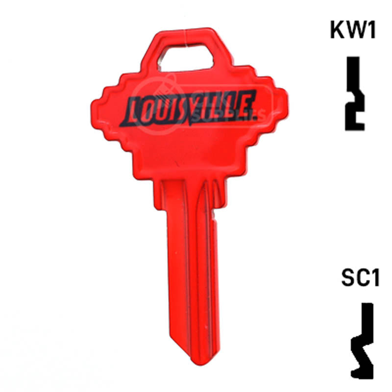 Uncut Key Blank | NCAA Louisville | Choose Keyway Residential-Commercial Key Ilco