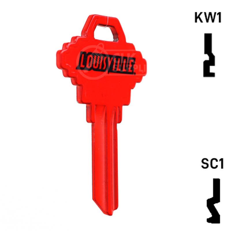 Uncut Key Blank | NCAA Louisville | Choose Keyway Residential-Commercial Key Ilco