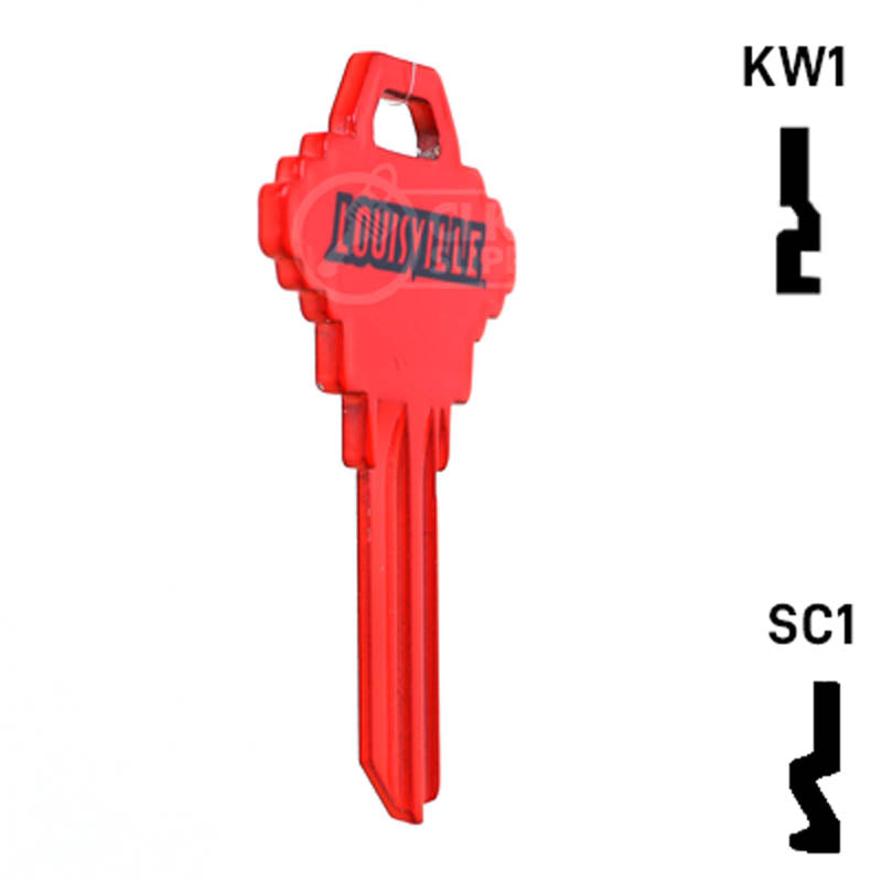 Uncut Key Blank | NCAA Louisville | Choose Keyway Residential-Commercial Key Ilco