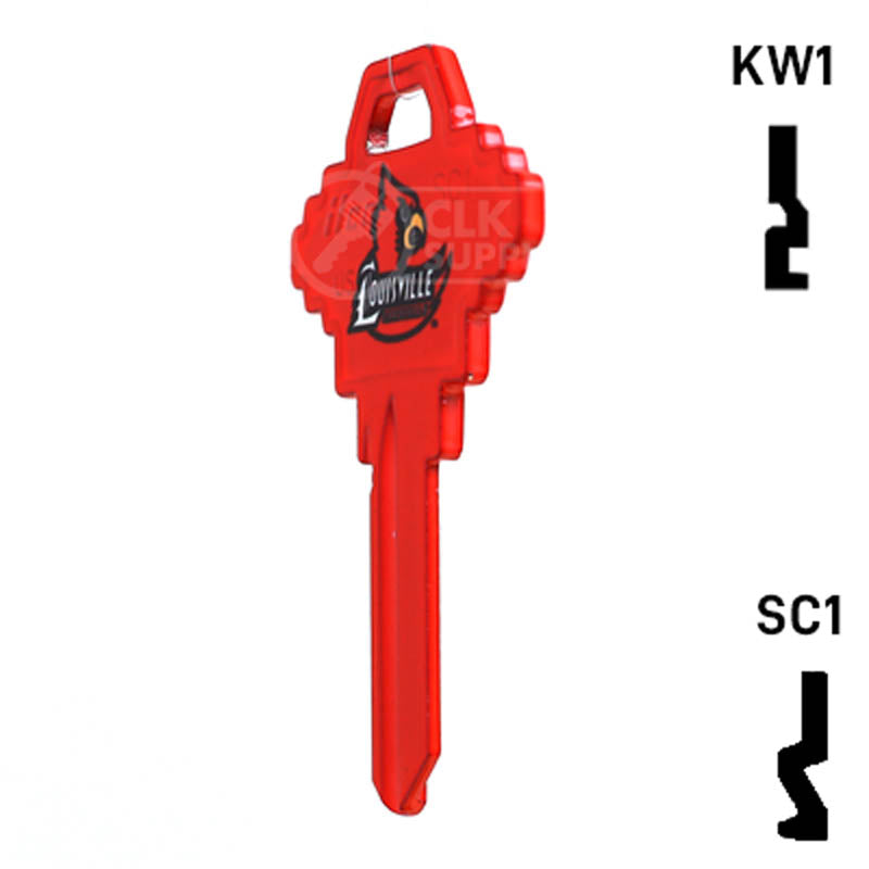 Uncut Key Blank | NCAA Louisville | Choose Keyway Residential-Commercial Key Ilco