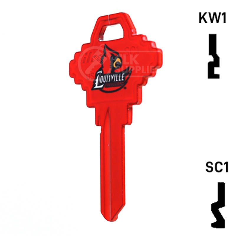 Uncut Key Blank | NCAA Louisville | Choose Keyway Residential-Commercial Key Ilco