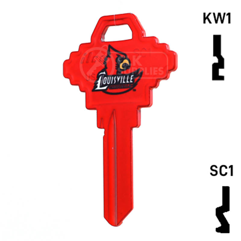 Uncut Key Blank | NCAA Louisville | Choose Keyway Residential-Commercial Key Ilco