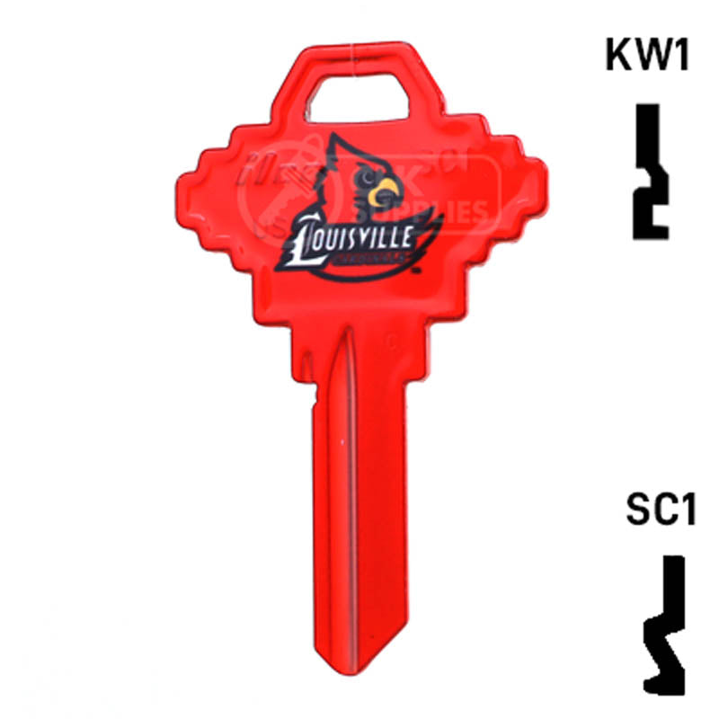 Uncut Key Blank | NCAA Louisville | Choose Keyway Residential-Commercial Key Ilco