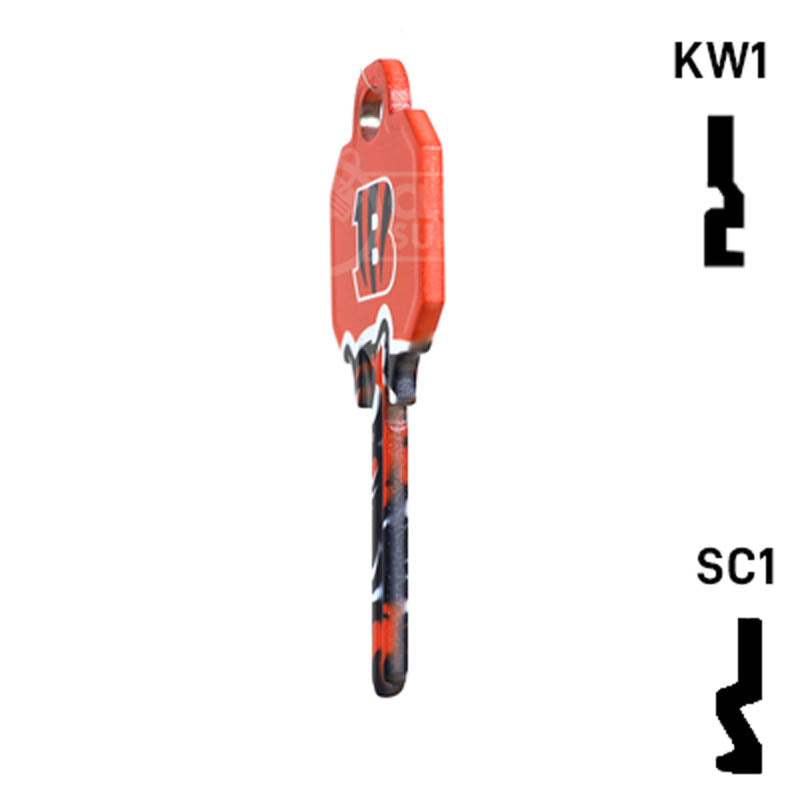 Uncut Key Blank | NFL Cincinnati Bengals | Choose Keyway Residential-Commercial Key Ilco