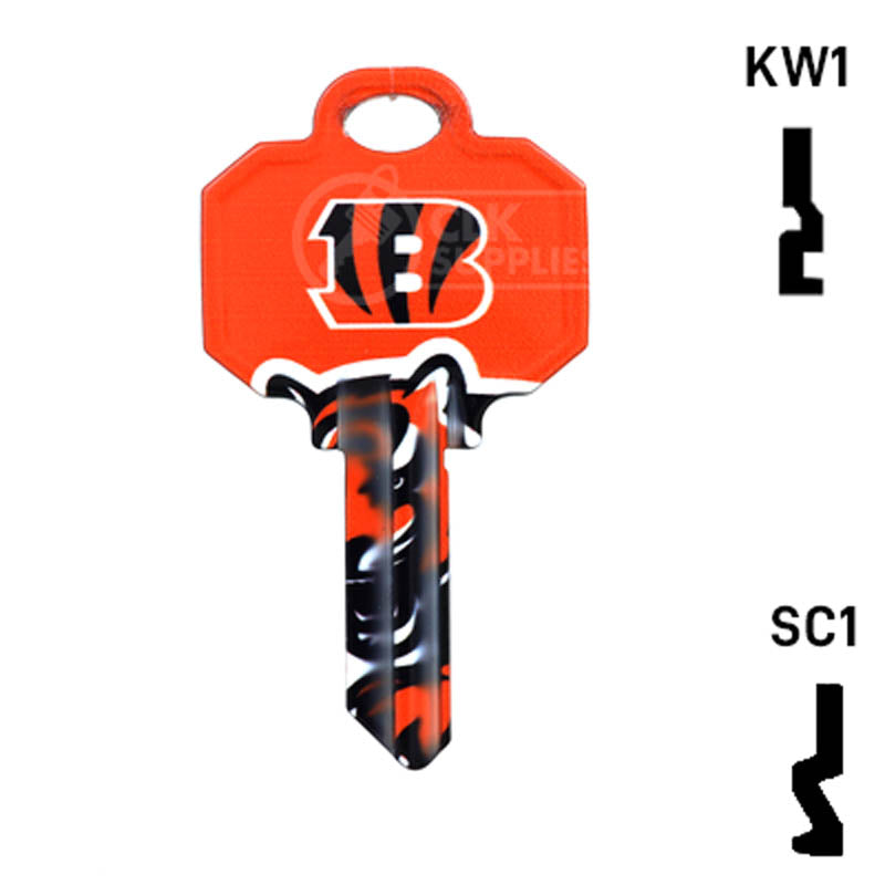 Uncut Key Blank | NFL Cincinnati Bengals | Choose Keyway Residential-Commercial Key Ilco