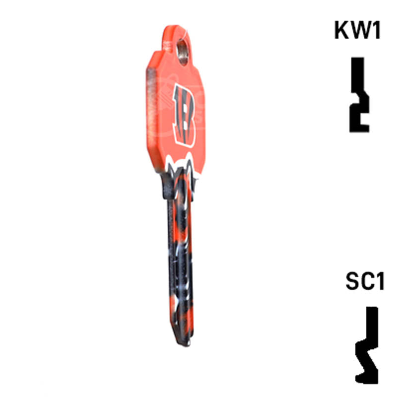 Uncut Key Blank | NFL Cincinnati Bengals | Choose Keyway Residential-Commercial Key Ilco