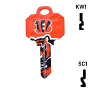 Uncut Key Blank | NFL Cincinnati Bengals | Choose Keyway Residential-Commercial Key Ilco