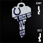 Uncut Key Blank |  NFL INDIANAPOLIS COLTS | Choose Keyway Residential-Commercial Key Ilco