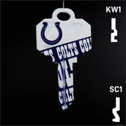 Uncut Key Blank |  NFL INDIANAPOLIS COLTS | Choose Keyway Residential-Commercial Key Ilco
