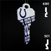 Uncut Key Blank |  NFL INDIANAPOLIS COLTS | Choose Keyway Residential-Commercial Key Ilco
