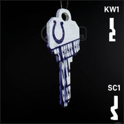 Uncut Key Blank |  NFL INDIANAPOLIS COLTS | Choose Keyway Residential-Commercial Key Ilco