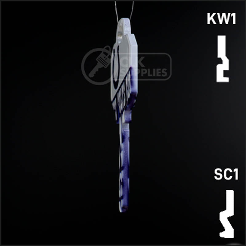 Uncut Key Blank |  NFL INDIANAPOLIS COLTS | Choose Keyway Residential-Commercial Key Ilco