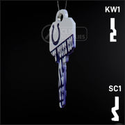 Uncut Key Blank |  NFL INDIANAPOLIS COLTS | Choose Keyway Residential-Commercial Key Ilco