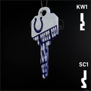 Uncut Key Blank |  NFL INDIANAPOLIS COLTS | Choose Keyway Residential-Commercial Key Ilco