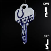 Uncut Key Blank |  NFL INDIANAPOLIS COLTS | Choose Keyway Residential-Commercial Key Ilco