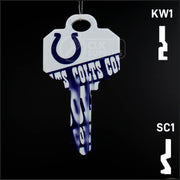 Uncut Key Blank |  NFL INDIANAPOLIS COLTS | Choose Keyway Residential-Commercial Key Ilco