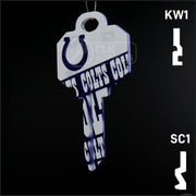 Uncut Key Blank |  NFL INDIANAPOLIS COLTS | Choose Keyway Residential-Commercial Key Ilco