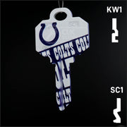 Uncut Key Blank |  NFL INDIANAPOLIS COLTS | Choose Keyway Residential-Commercial Key Ilco